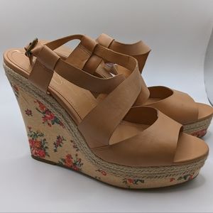 Jessica Simpson Floral Wedges SIZE 10